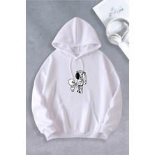 Nevermind Unisex Kadın Erkek Uzaylı Astronot Baskılı Oversize Sweatshirt