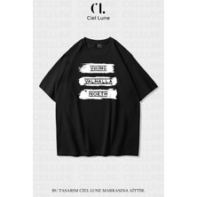 Nevermind Unisex Kadın Erkek Vıkıng Valhala North Baskılı Özel Tasarım Oversize T-Shirt