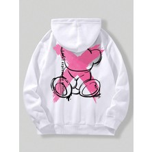 Nevermind Unisex Idont x Baskılı Oversize Baskılı Kapşonlu Sweatshirt 3 Iplik