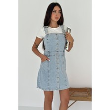 Noa Noa Kadın Düğmeli Kot Askılı Elbise – Denim Days