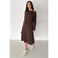 Noa Noa Kadın Düşük Omuzlu Takım – Burgundy Drift