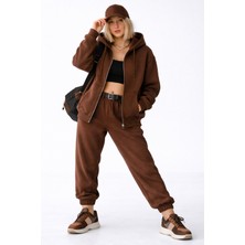 Noa Noa Kadın Kapüşonlu Fermuarlı Sweatshirt – Sand Ease