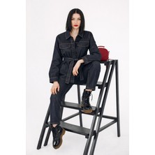 Noa Noa Kadın Geniş Paça Yüksek Bel Denim Pantolon – Indigo Form