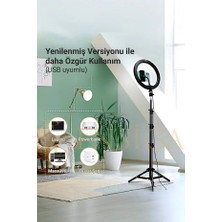 Ensiga Işıklı Telefon Tutucu Makyaj Işığı Ring Light 10 Inç + 2.1 M Tripod Kumandalı Youtuber Tiktok
