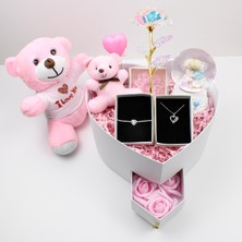 Pembe Düşler, Kalpten Gelen Hediye Kutusu - 925 Ayar Gümüş Kolye ve Bileklik