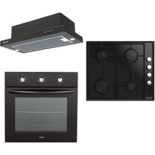 Zendi ZS4002B Ankastre Set -Dolap Altı Aspiratör-Emaye Ocak-Statik Fırın (ZD1201B-ZO21411B-ZF3301B)
