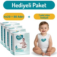 Moffy Twin Xlarge No 6 Bebek Bezi (20 x 4) 80 Adet + 1 Adet Zıbın