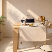 Evidea Soft Lole Püsküllü Runner - Bej - 50X150 cm