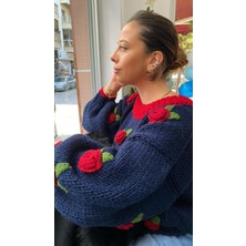 Organicmira Gül Detaylı Örgü Kazak