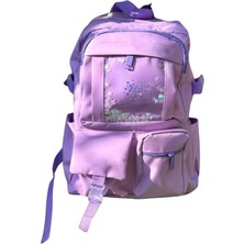 Vital Tablet ve Laptop Bölmeli Çok Cepli Su Geçirmez Okul Çantası – Lila (Lise & Ortaokul)