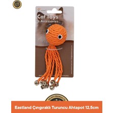 Eastland Çıngıraklı Turuncu Ahtapot 12,5 cm Kedi Oyuncağı