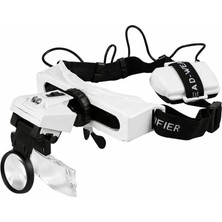 Tarez MG-9892E1 Işıklı Kafa Büyüteci | 8 Değiştirilebilir Mercek | Led’li Kafa Tipi Büyüteç | 1X–20X Büyütme