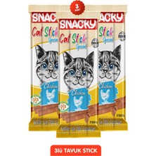 Snacky 3 Adet Yüksek Proteinli ve Gerçek Etli Stick Kedi Ödülü Tavuklu 9*5 gr