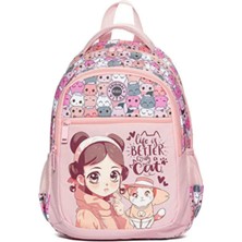 Ümit Çanta Vital Çok Cepli Ilkokul Çantası – Life Is Better With A Cat Kız Çocuk Okul Sırt Çantası