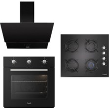 Zendi ZS4003B Ankastre Set -Cam Davlumbaz-Cam Ocak-Statik Fırın ( ZD1011B-ZO22471B-ZF3311B)