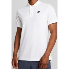 Nike Clup Ss Polo Pique Erkek Beyaz Polo Yaka Tişört ( Bir Beden Küçük Alınız )