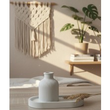 Modesta Home Minimal Seramik Vazo ve Oval Tepsi Seti – Modern & Bohem Masa Üstü Dekoru