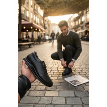 Enoch Hakiki Deri Mikro Dokulu Erkek Sneaker Ayakkabı Ortopedik Taban