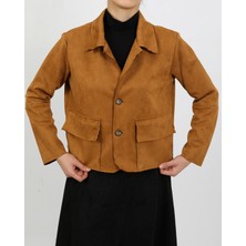 Vellichor Süet Kadın Ceket-Camel