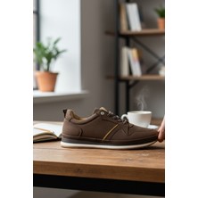 Enoch Hakiki Deri Sarılı Detaylı Erkek Sneaker Ayakkabı Ortopedik Taban