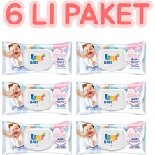 Uni Baby Ilk Adım Islak Bebek Havlusu 12+ Ay 6’lı Paket 312 Yaprak – Kapaklı, Alkolsüz, Hassas Ciltler Için