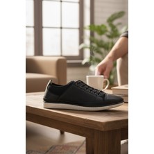 Enoch Hakiki Deri Lastikli Detaylı Erkek Sneaker Ortopedik Taban
