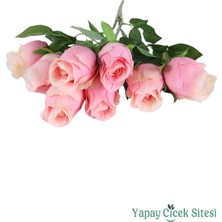 Yapay Çiçek Sitesi Yapay Pembe Gül Demeti 9lu
