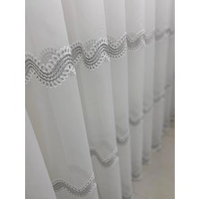 Nivemes Home Nivemeshome Perlina Gümüş  1/2,5 Pileli Tül Perde Apm