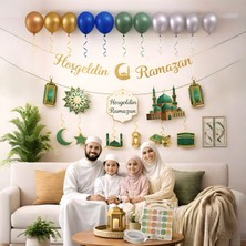 Bezzar Ramazan Hoşgeldin Dekor Seti – Balonlu Banner & Etkinlik Takvimi Paket