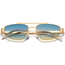 Eye Of Horus EOH5002 C1 Mavi Degrade Ultra Hafif Metal Geometrik Unisex Güneş Gözlüğü