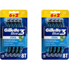 Gillette Blue 3 Tıraş Bıçağı 6 + 2'li Blister Cool -2 Adet