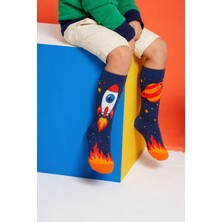 Çocuk Uzay Desenli Dizüstü Çorap