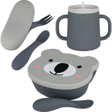 Tum Tum Silikon Alıştırma Bardağı / Vakumlu Mama Kasesi / Kutulu Mama Kaşık ve Çatal Seti - Kev Koala