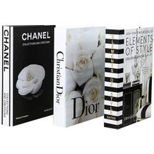 3'lü Gül/beyaz Gül/element Dekoratif Kitap Kutu