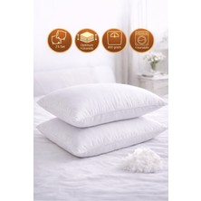 SeteksHome 50 x 70 cm Silikon Yastık 2'li Set Beyaz Antibakteriyel Mikrofiber 800 gr