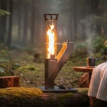 Panipal Outdoor Pelet Soba, Roket  Soba, Kamp, Outdoor, Balkon, Teras, Yüksek Kalite Cam Soba-Pürmüz&pelet Hediyelik