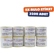 Hazır Al Hızlı Al Eko Termal Etiket(Sürsajlı) 40MM x 20MM Toplam 3200 Adet 8 Rulo, Ruloda 400 Lü Sarılmış 40MM Çapında Örtücü Kapatma Etiketi Taşınabilir Barkod Yazıcılar ile Uyumlu