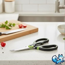 Yeşil Ağır Hizmet Tipi Mutfak Makası, Çok Amaçlı Keskin Paslanmaz Çelik, Tavuk, Balık, Et, Sebzeler, Otlar, Barbekü, Çiçekler, Kuruyemişler Için Mutfak Makası