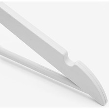 24 Adet Beyaz Ahşap Görünümlü Plastik Askı Kıyafet Elbise Gömlek Askısı