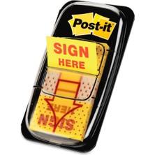 Mesaj "sign Here" Bayrakları Değer Paketi, 50/dispenser, 12 Dispenser/paket, 1" Geniş, Sarı (680-SH12)