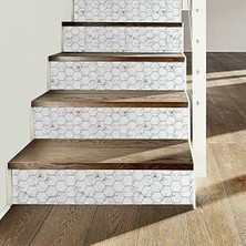 Sticktiles TIL4245FLT Beyaz ve Siyah Carrara Mermer Altıgen Soy ve Yapıştır
