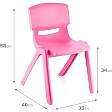 K-yonlineticaret 4'lü Set Büyük Şirin Çocuk Sandalyesi Pembe