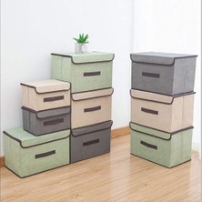 Kapaklı Saklama Kutuları, Premium Kumaş Malzeme ile Dayanıklı ve Hafif, Büyük Boy Depolama Çözümü, Ev ve Ofis Organizasyonu Için Ideal, Storage Box ile Uyumlu