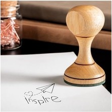 Inspire Ahşap Kaşe Seti - Ilham Mesajlı Kitap Mührü Kaşesi