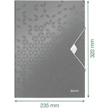 45990051 Wow A4 Ince Lastikli 3 Katlı Dosya, Metalik Buz Mavisi, 150 Sayfa Kapasiteli