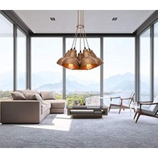 Aydınlatma Aydınlatma Lav 5'li Bakır Eskitme Sarkıt Avize