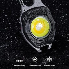 Acil Durum Mini El Feneri Anahtarlık Düdük Emniyet Kemer Kesici Çok Fonksiyonlu Yıldız Düz Tornavida Mini Çalışma Işığı Çakmak Özellikli LED El Feneri HS38 Siyah Renk (Siyah)