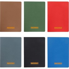 Notes 17X24 cm Karton Kapaklı Iplik Dikişli Defter, 32 Yaprak, 6'lı Paket, Koyu Renkler