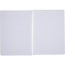 Pruva A4 Pet Spiralli Karton Kapaklı Defter 144 Yaprak - Kareli - Gri