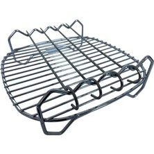 Airfryer Izgara Teli 21 cm x 21 cm ve 4 Adet Şiş 21 Cm, Büyük Boy Airfryerlere Uygun 2 Li Set